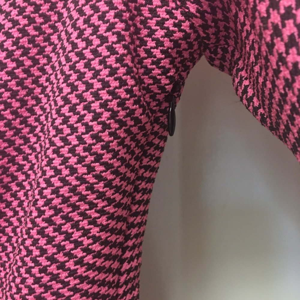 NWT Zara Pink Black Houndstooth Blazer Dress Bloggers Fav - Picture 10 of 12